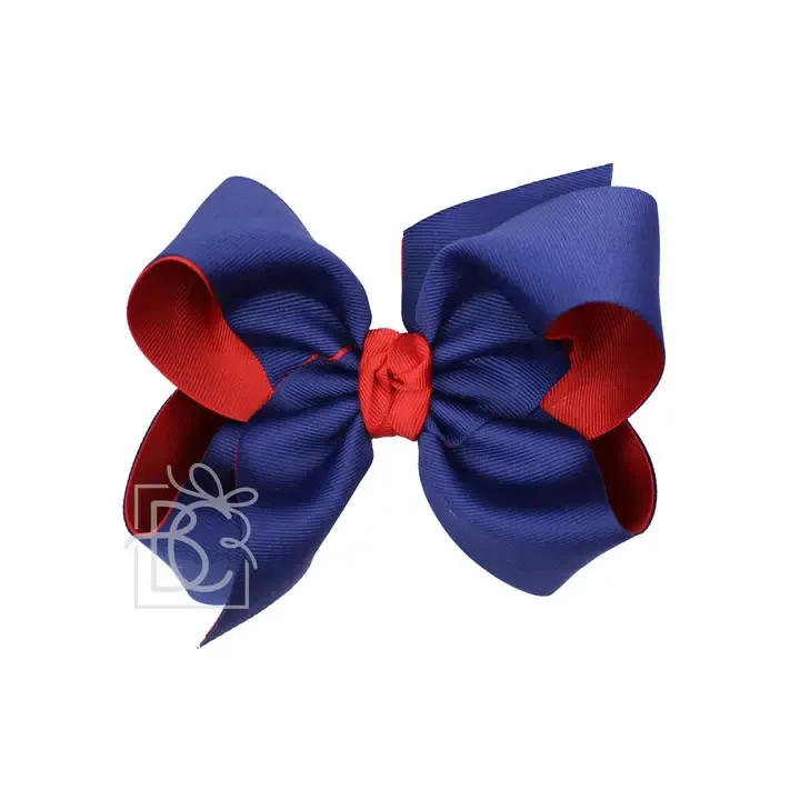Red/Navy Layered Grosgrain Bow - School Bow