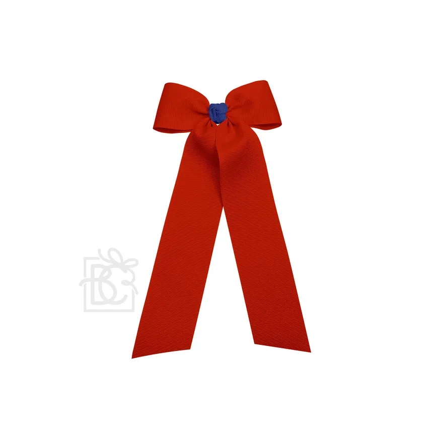Red Bow with Navy Accent Knot