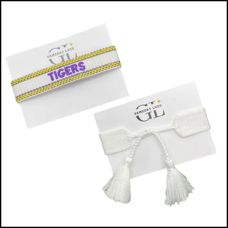 Bling LSU Tassel Bracelet -  TIGERS