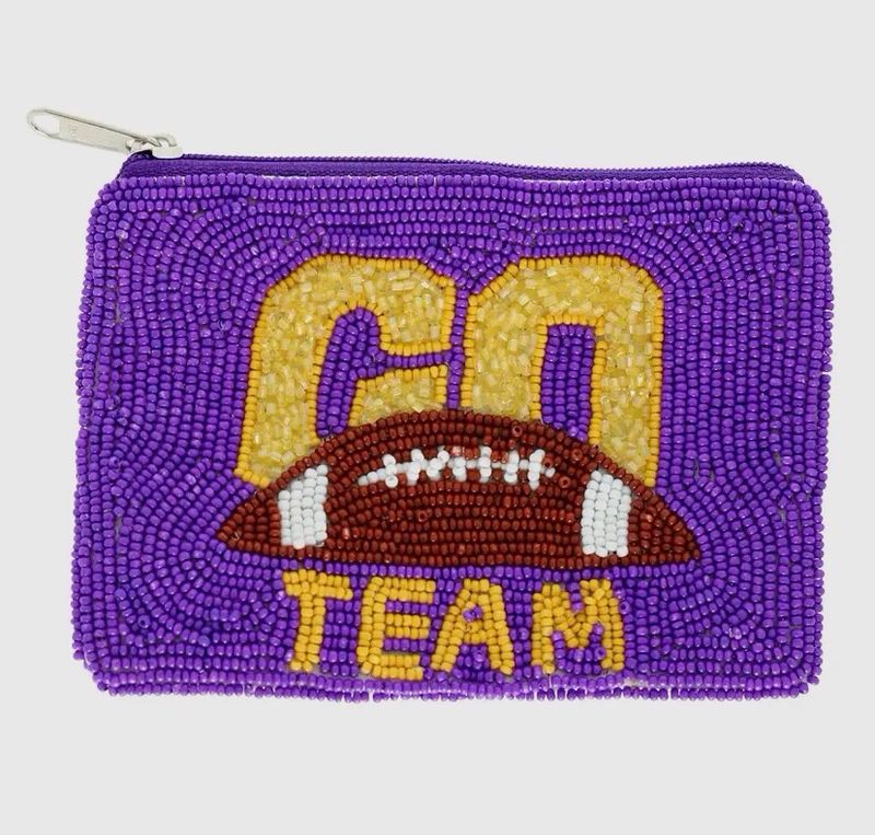 Purple &amp; Gold Go Team Coin Bag