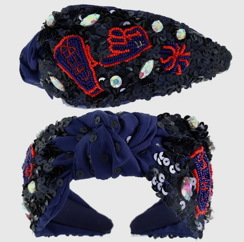 Navy Sequin Go Team Headband