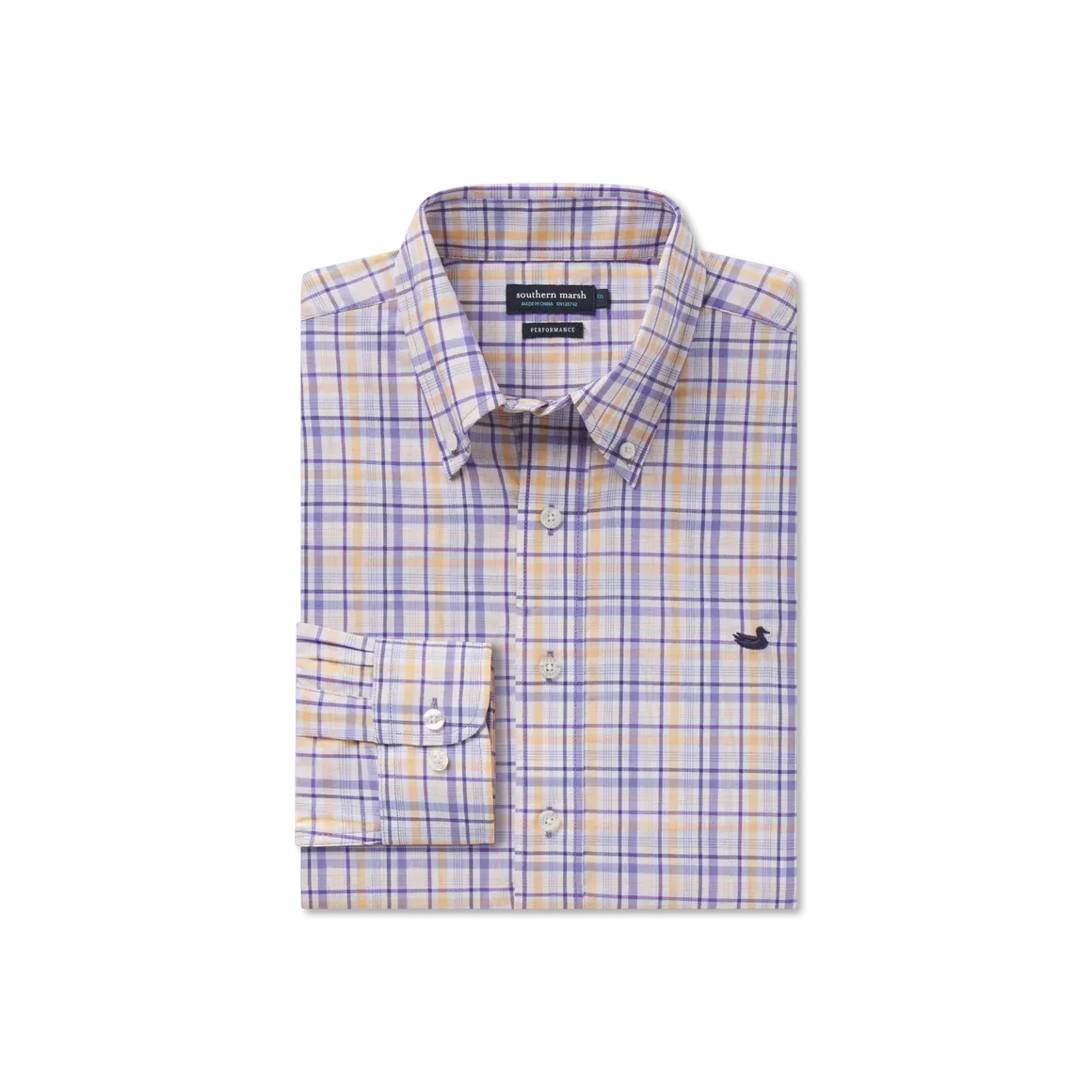 Van Buren performance Grid Dress - Purple &amp; Yellow