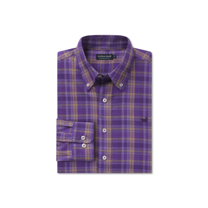 Benton Grid Dress Shirt - Purple