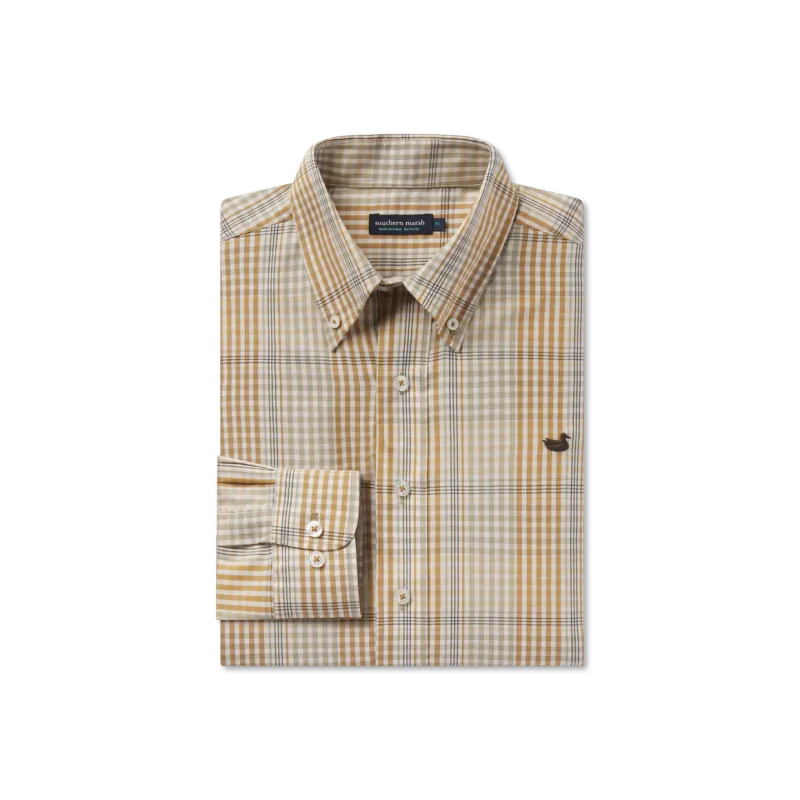 Edgefield Windowpane Dress Shirt - FldKhk/Dark