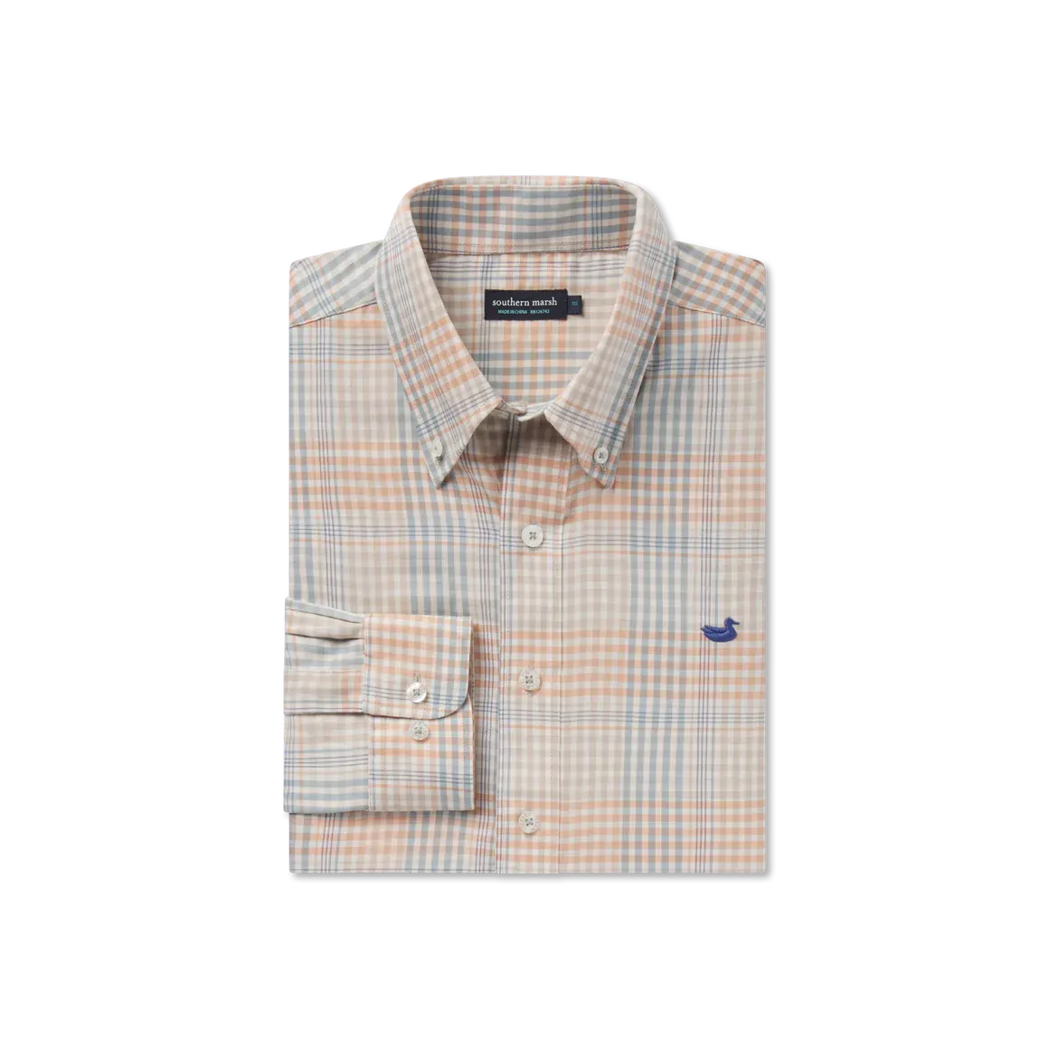 Edgefield Windowpane Dress Shirt - BrntTaupe/Sage