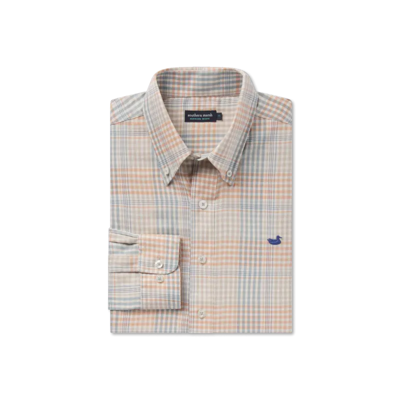 Edgefield Windowpane Dress Shirt - BrntTaupe/Sage