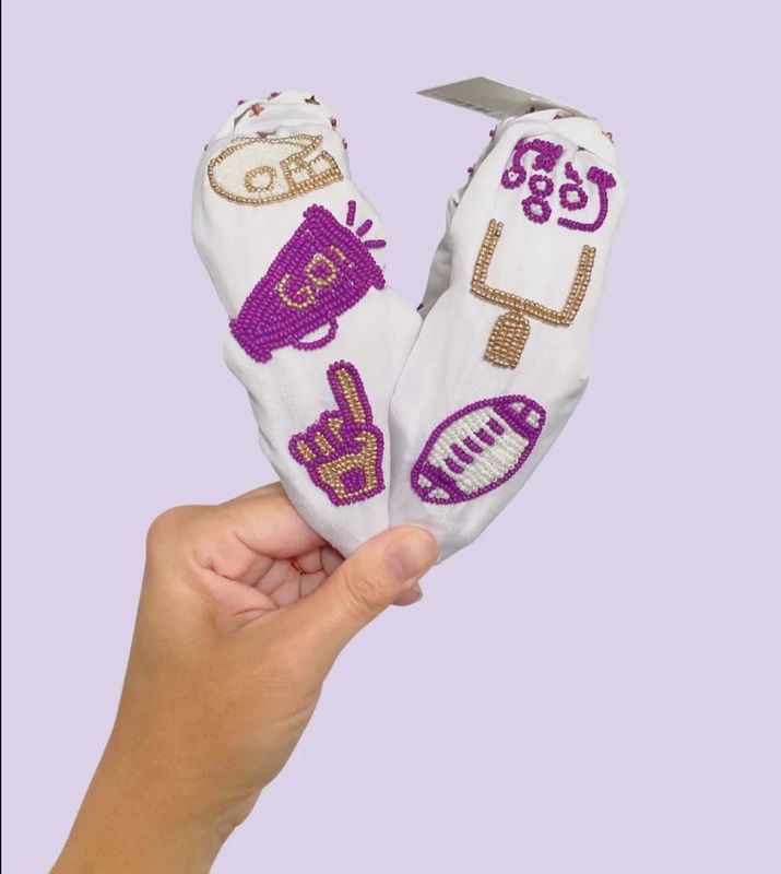 Purple + Gold Football Headband