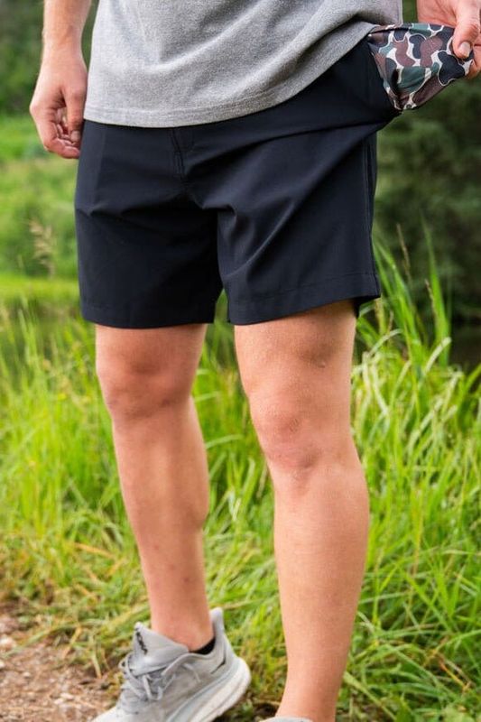 Everyday Shorts - Matte Black- Throwback Camo 