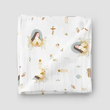St. Therese Muslin Swaddle Blanket