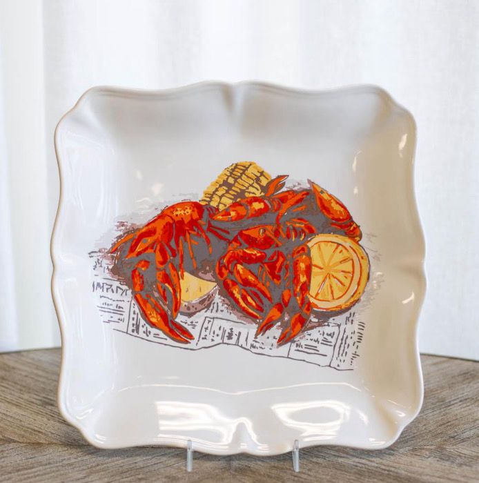 Crawfish Boil Square Platter