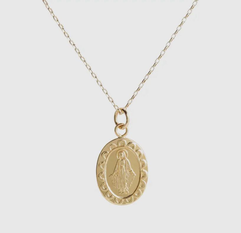 Gold Plated Miraculous Medal Necklace