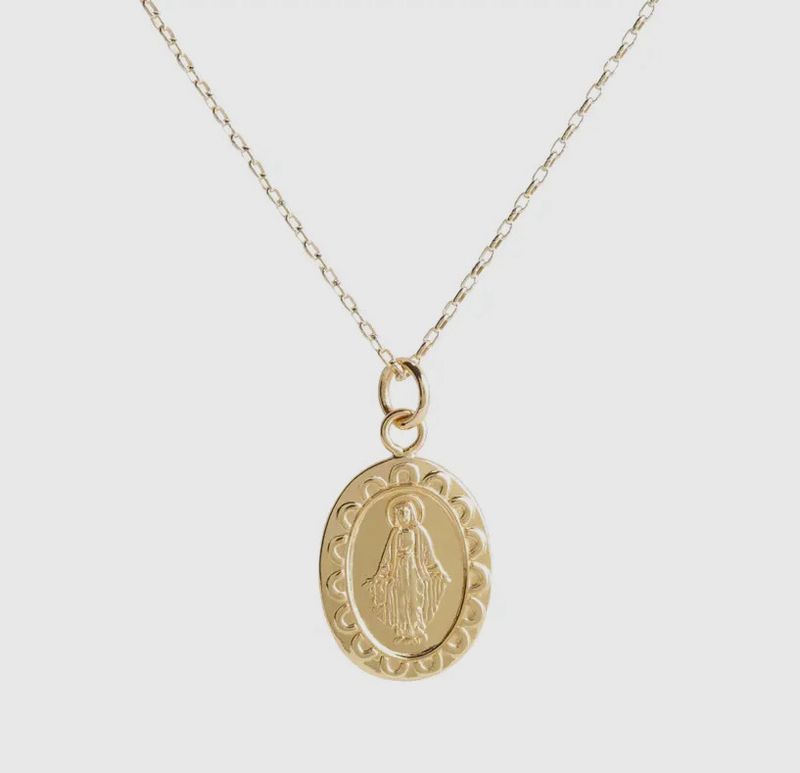 Gold Plated Miraculous Medal Necklace