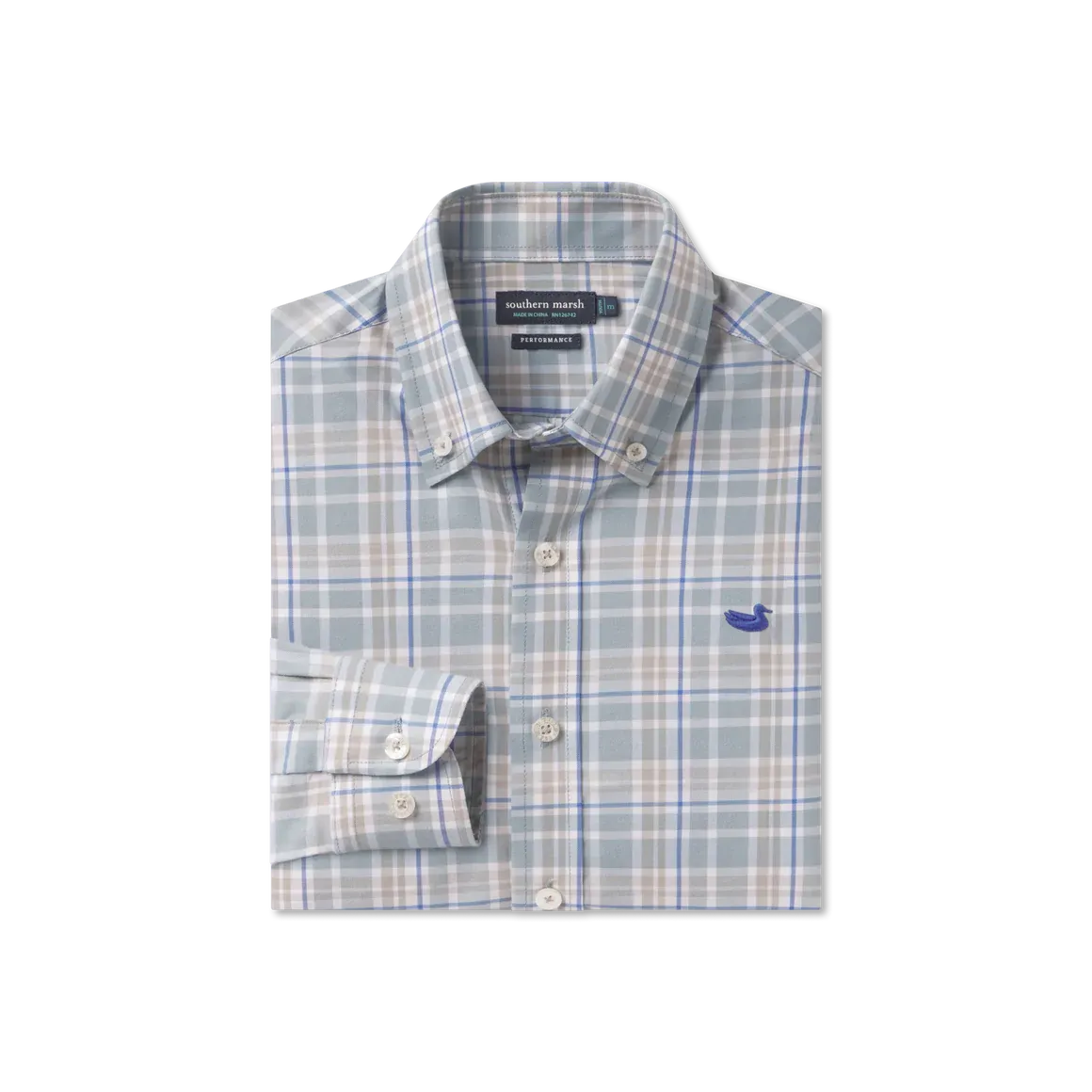 Youth Grainger Performance Plaid- Sage &amp; Burnt Tau