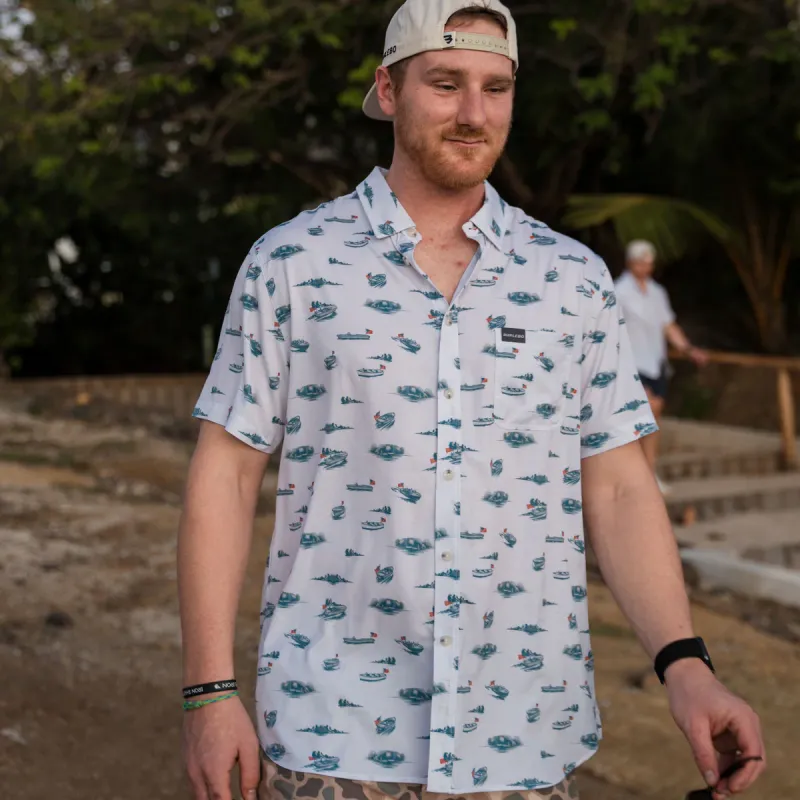 Performance Button Up- Lake Weekend