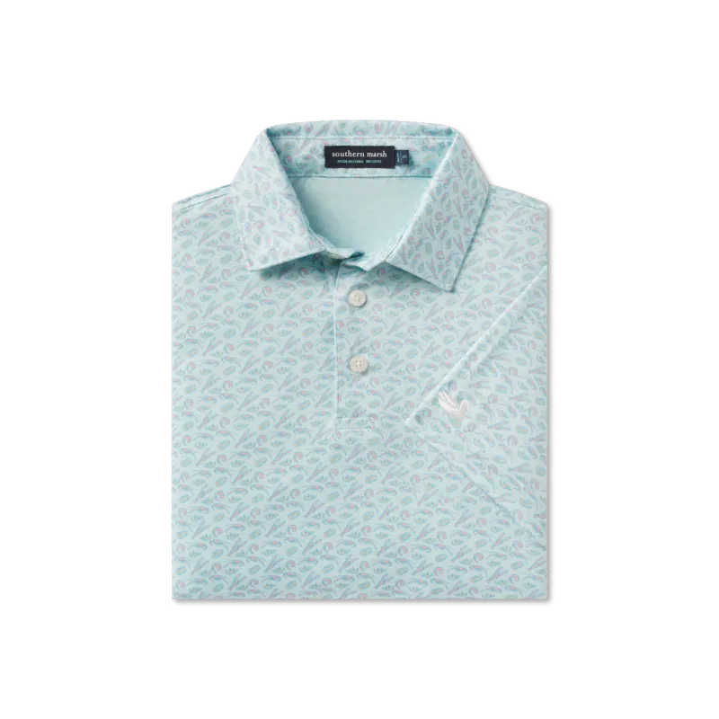 Youth Flyline Perf Polo - After the Boil - Blue