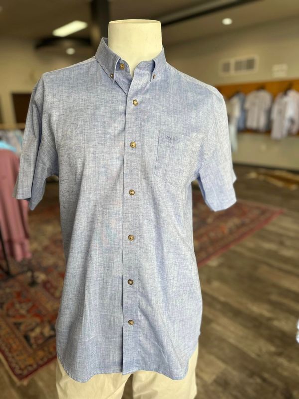 Panama Blue Linen SS Shirt