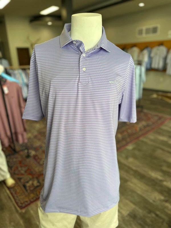 Purple Bay Stripe Performance Polo