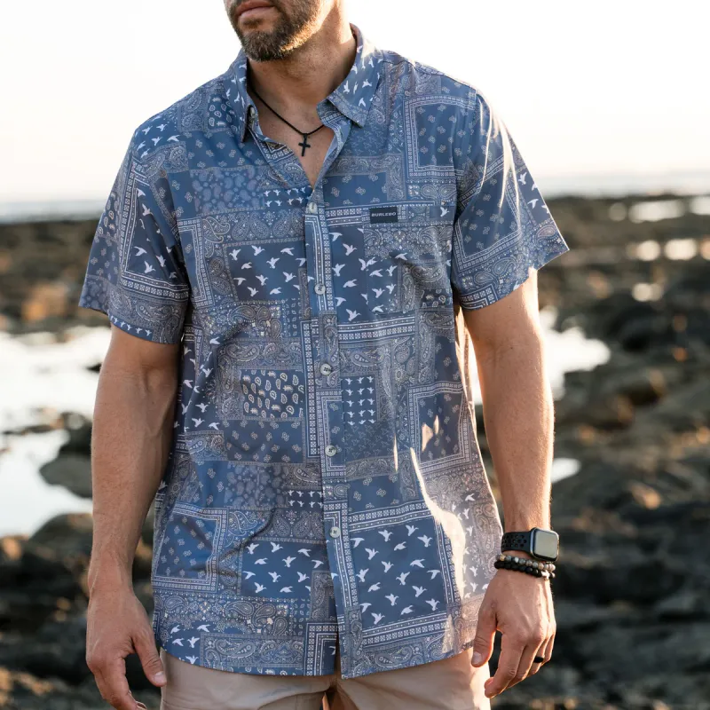 Performance Button Up - Duck Paisley