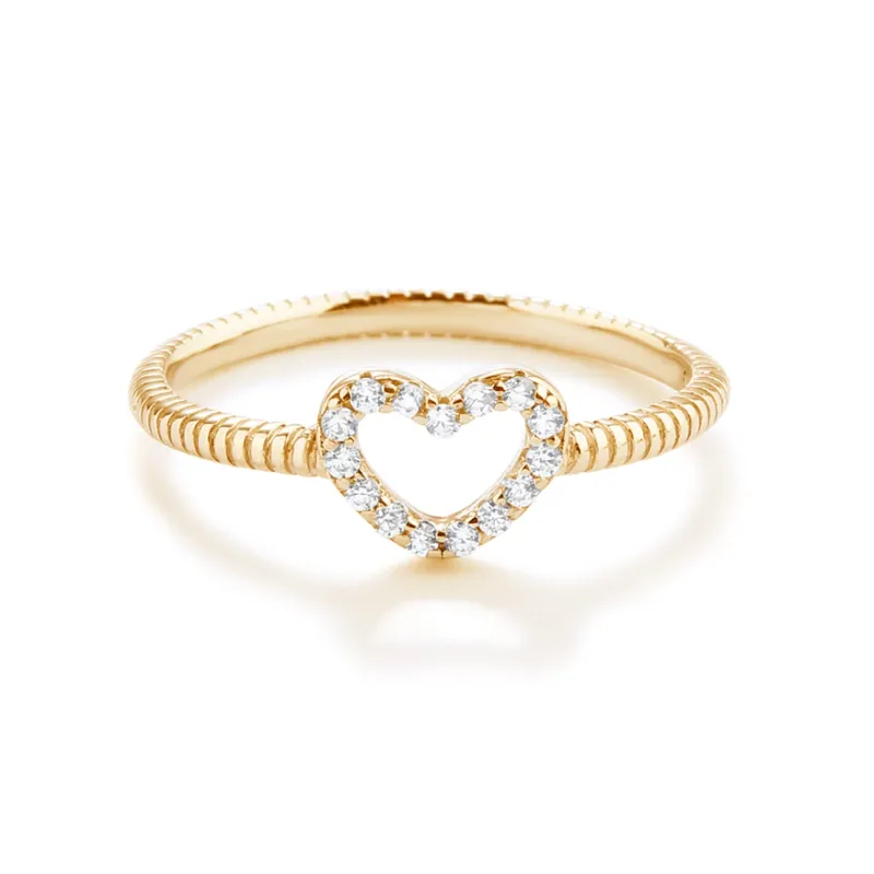 14k Gold Plated Open Heart Ring