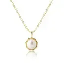 14K Gld-Plated White Pearl Necklace