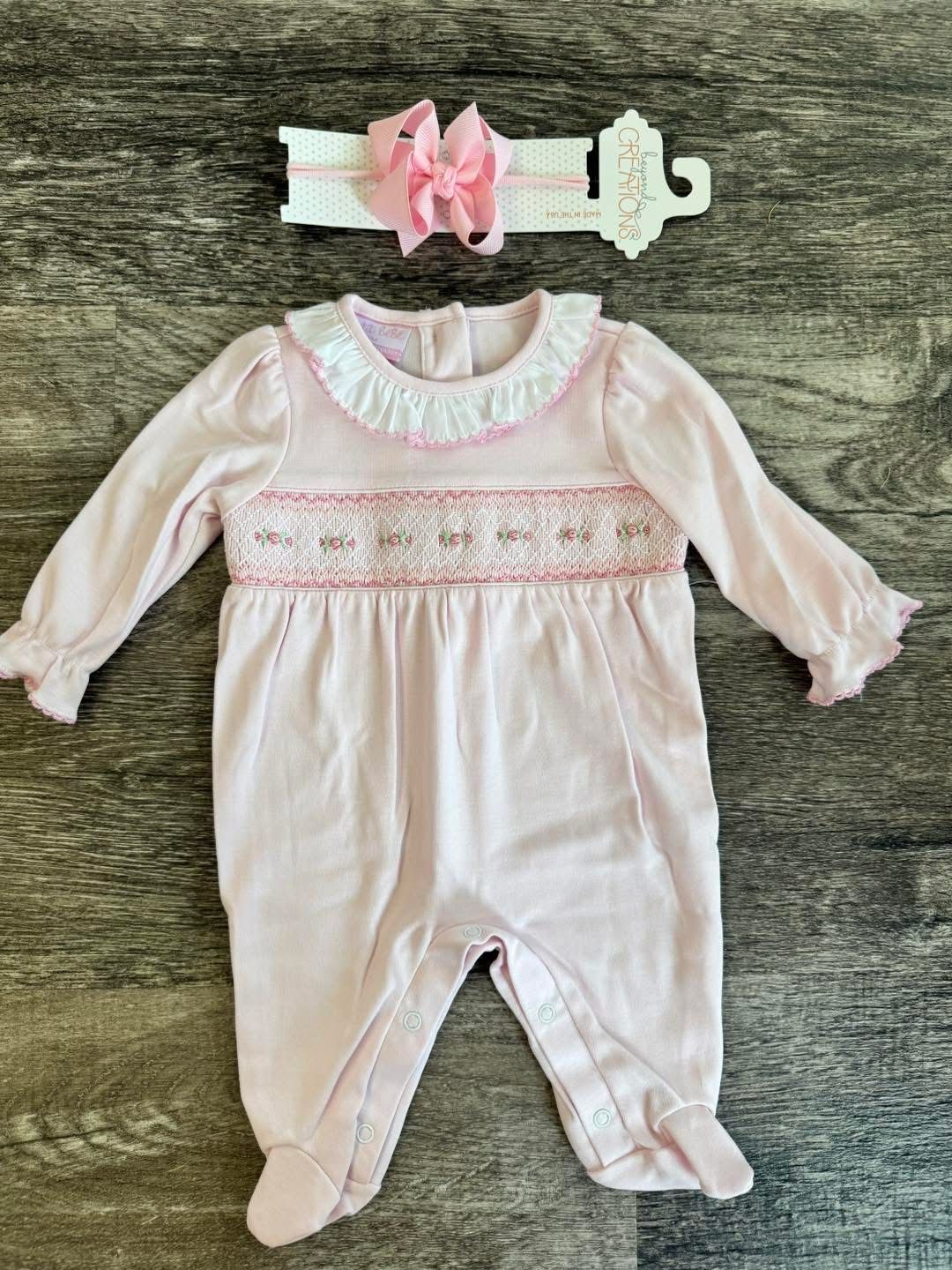 Rose- Pink Footie