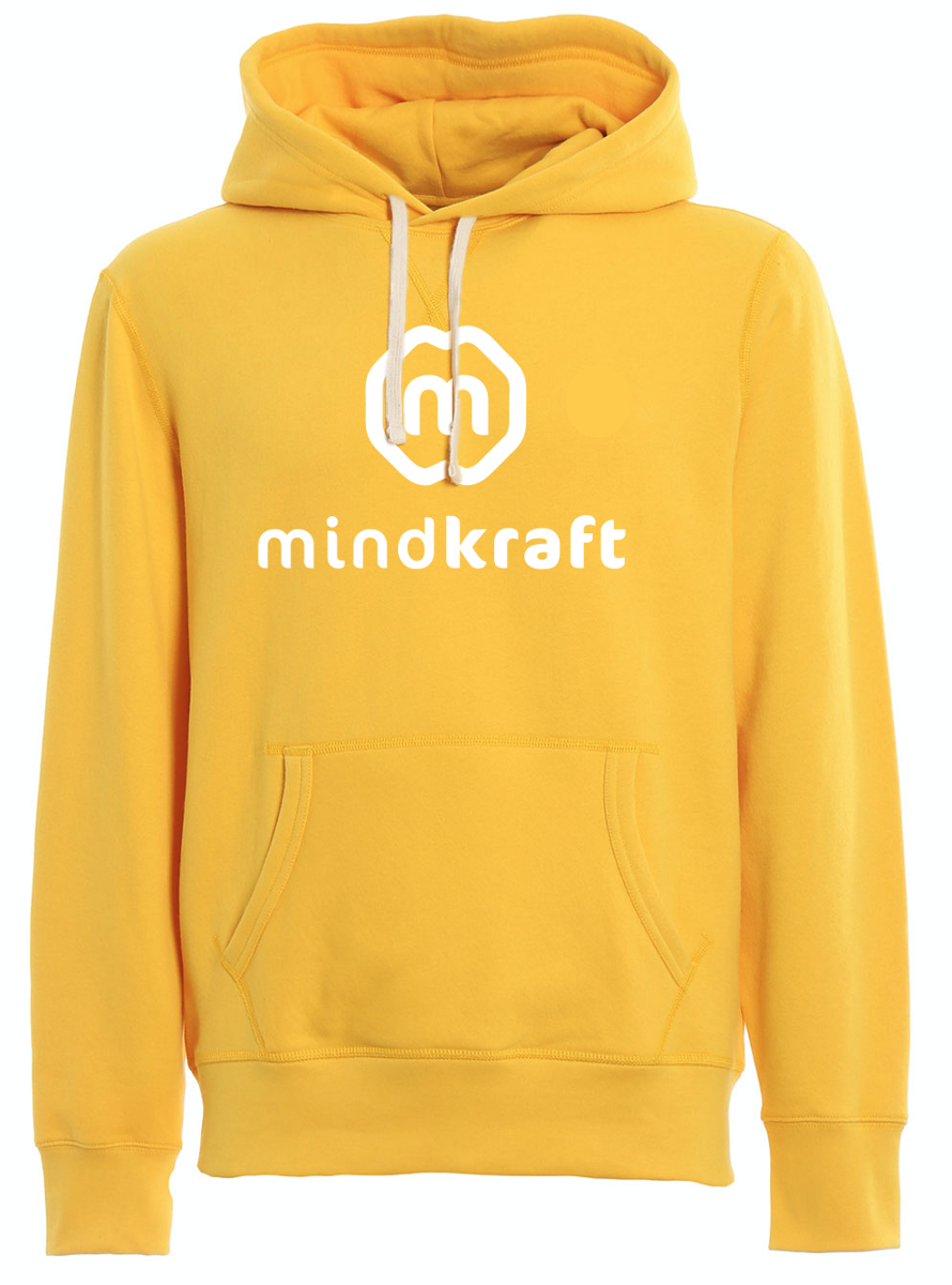 Hoodie gold met wit logo Hoodie gold met wit logo