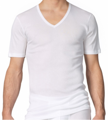 Tee shirt blanc homme col v manches courtes