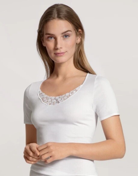 Tee shirt blanc femme en coton calida
