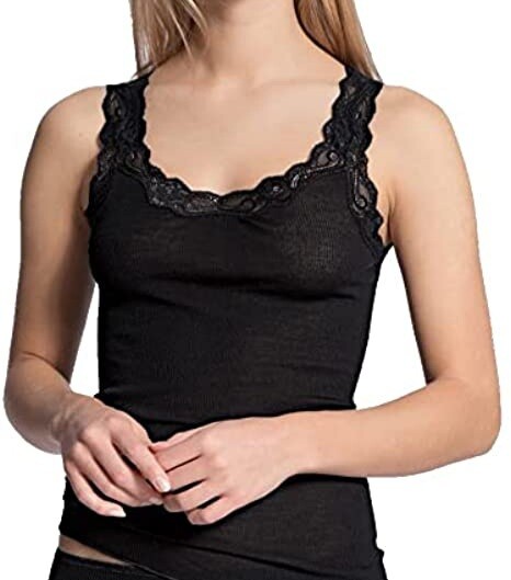 debardeur noir  femme Laine et soie