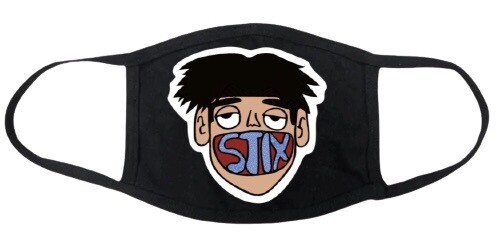 BLACK “STIXHEAD” FACEMASK