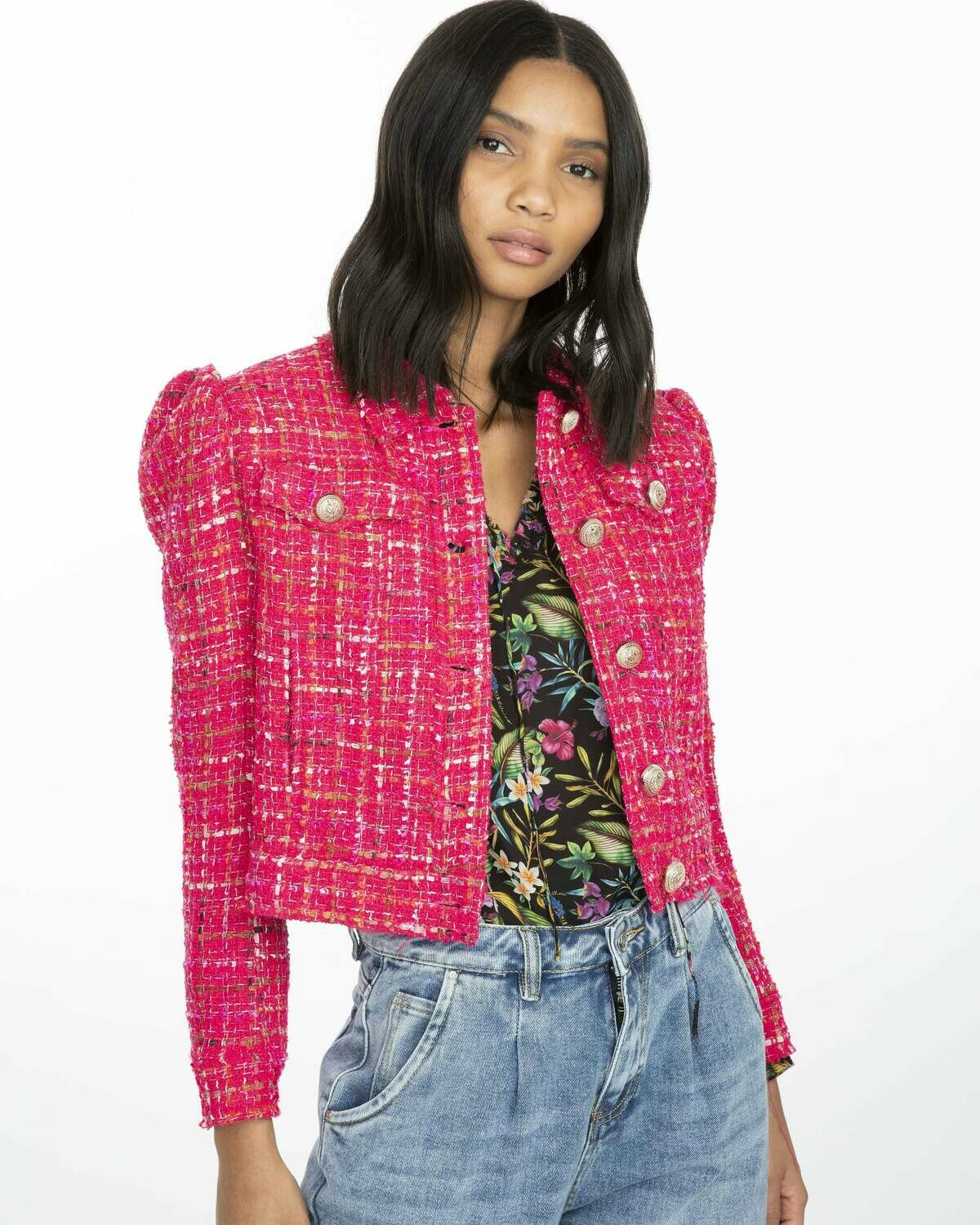 Pink "Chanel " inspired tweed Jacket | Women's Designer Casual Chic Clothing  | Engle Shop Too