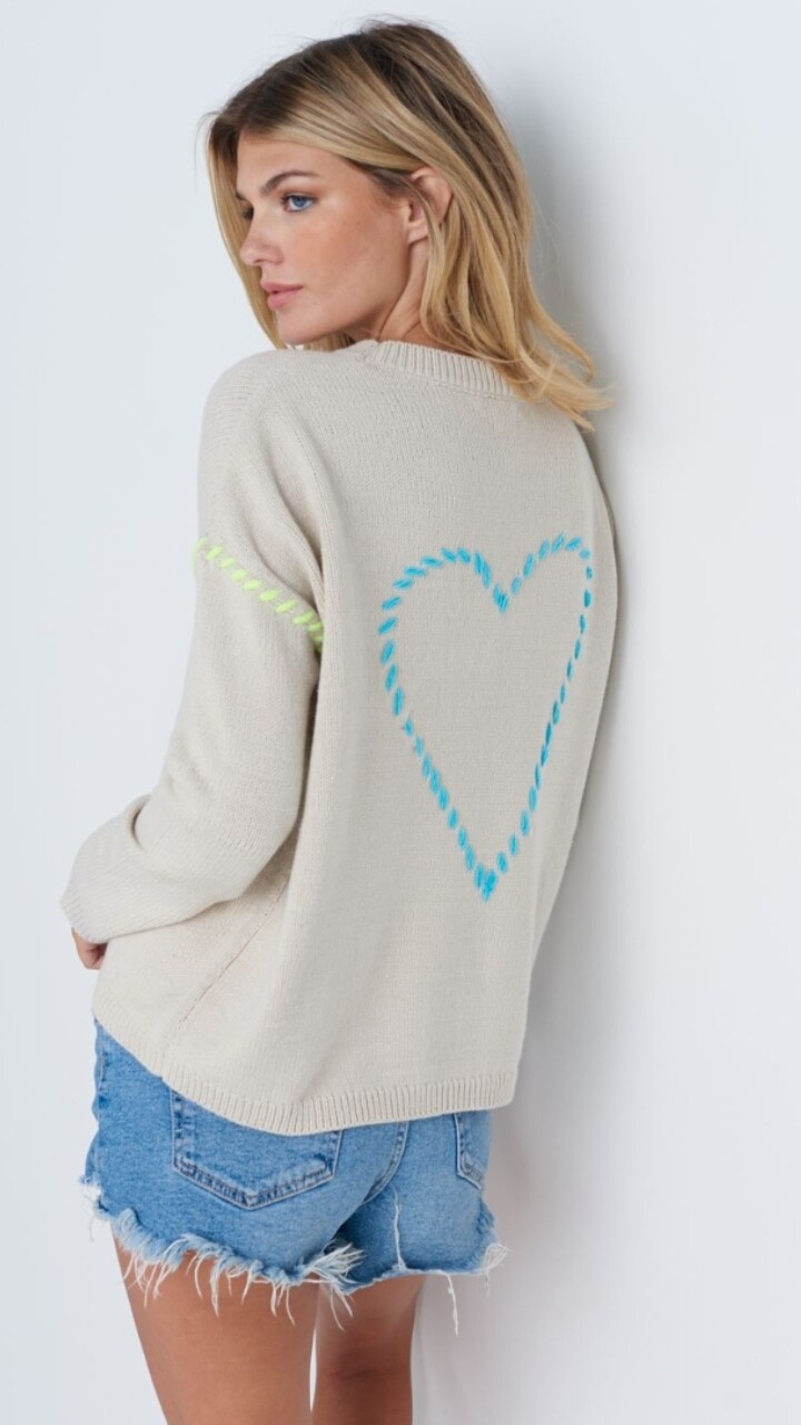 Vanilla love stitched sweater