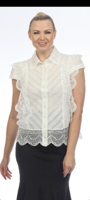 White Madeal lace blouse