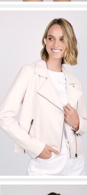 Pink vegan leather jacket