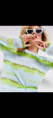 Aqua combo  cotton sweater