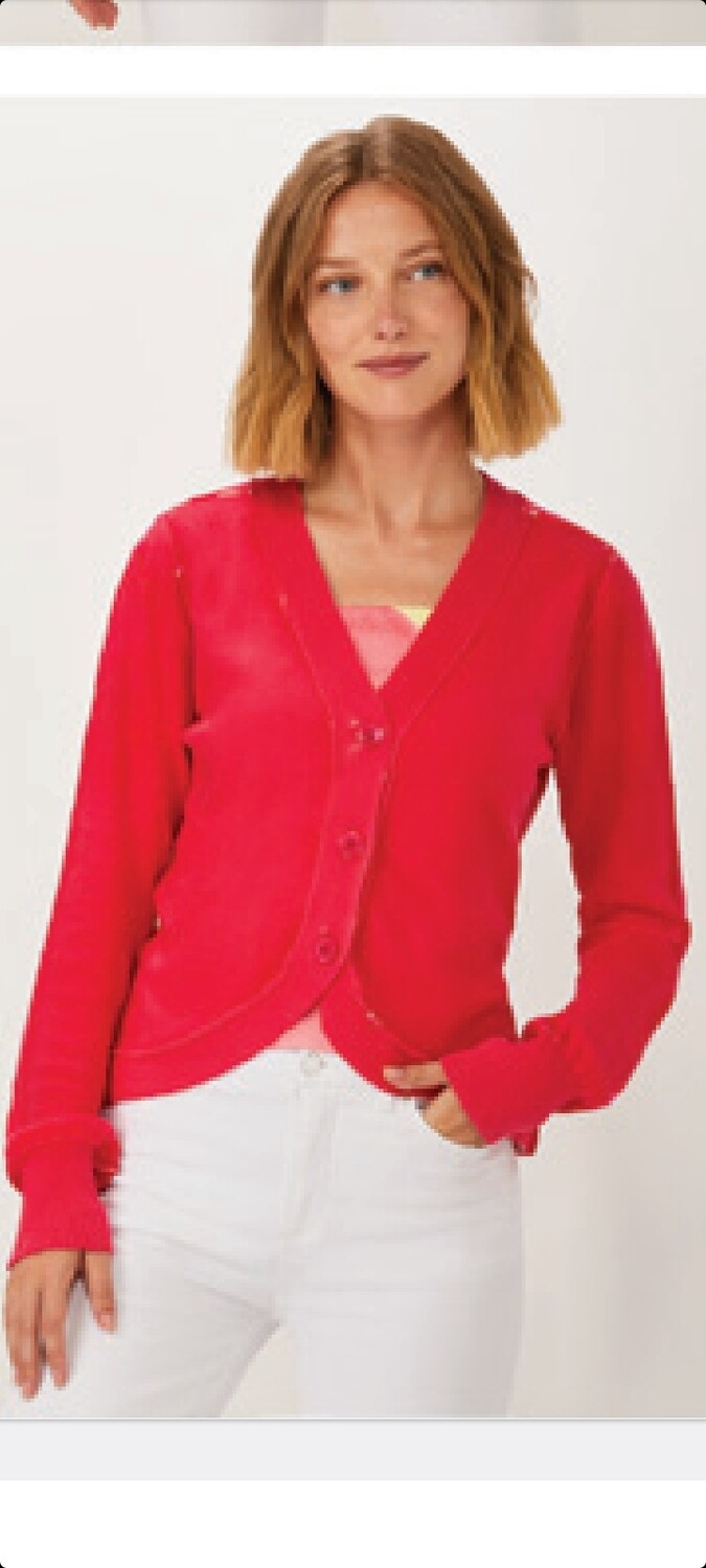 Raspberry enzyme washed  cotton cardie