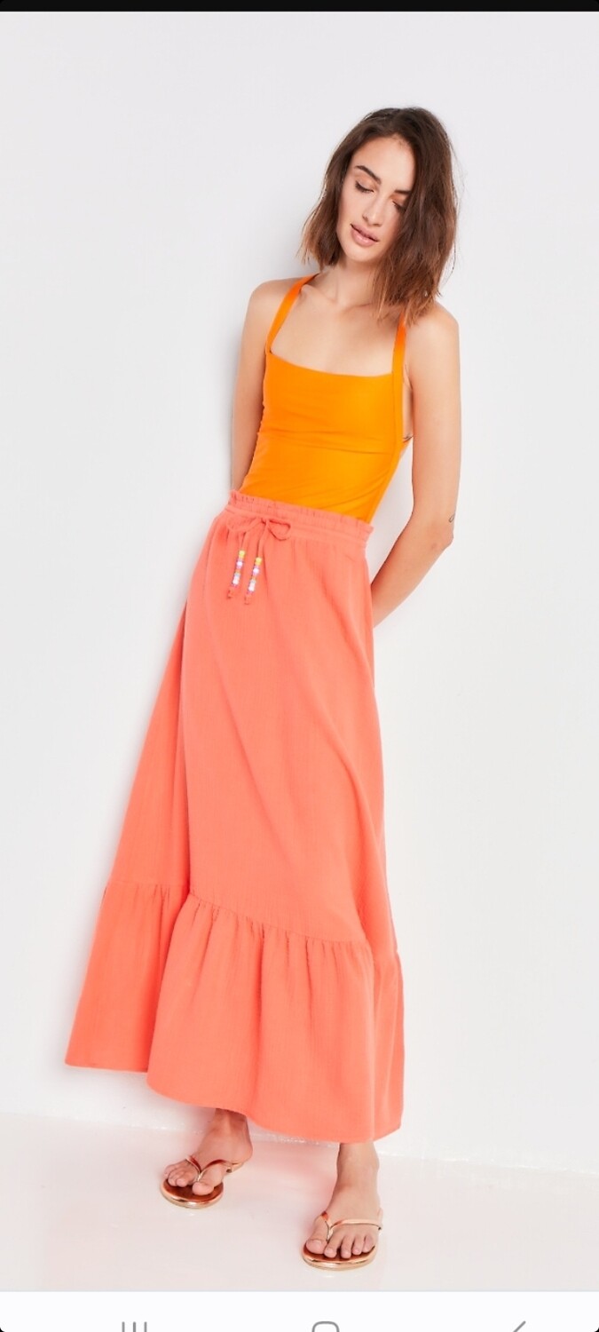 Tangerine cotton gauze skirt