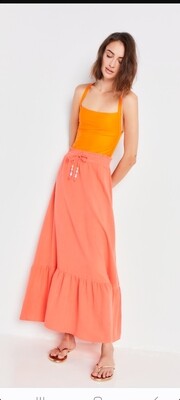Tangerine cotton gauze skirt