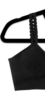 Black bra with loops design