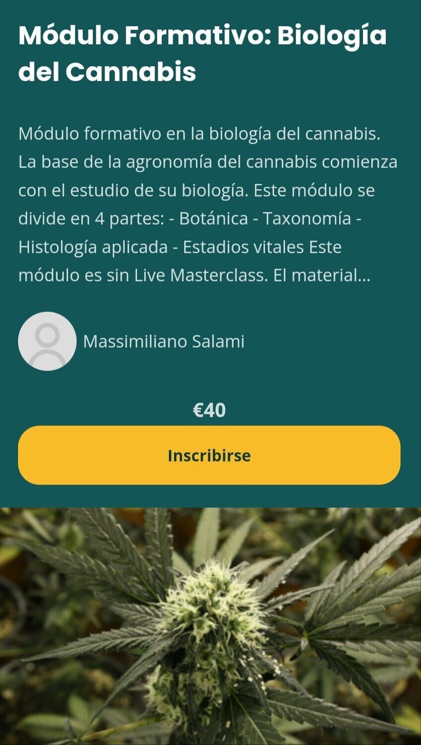 CURSO ONLINE: MÓDULO BIOLOGÍA DEL CANNABIS