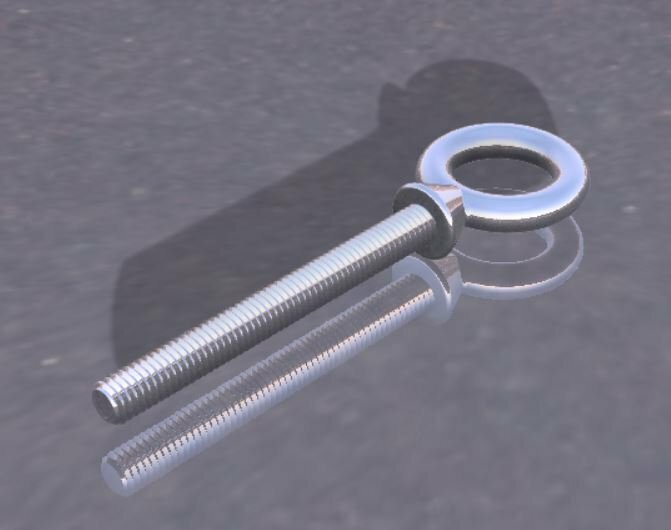 Chrome Plated Eye Bolt ( 3D Model)