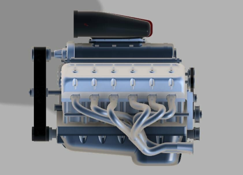V12 Internal Combustion Engine with  all  the  nuts and Bolts