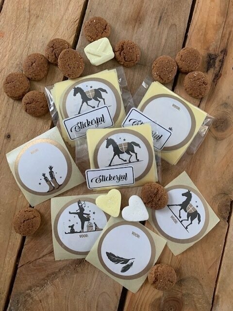 Sint cadeau stickers "Goud"