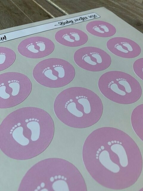 Stickerset voetjes roze