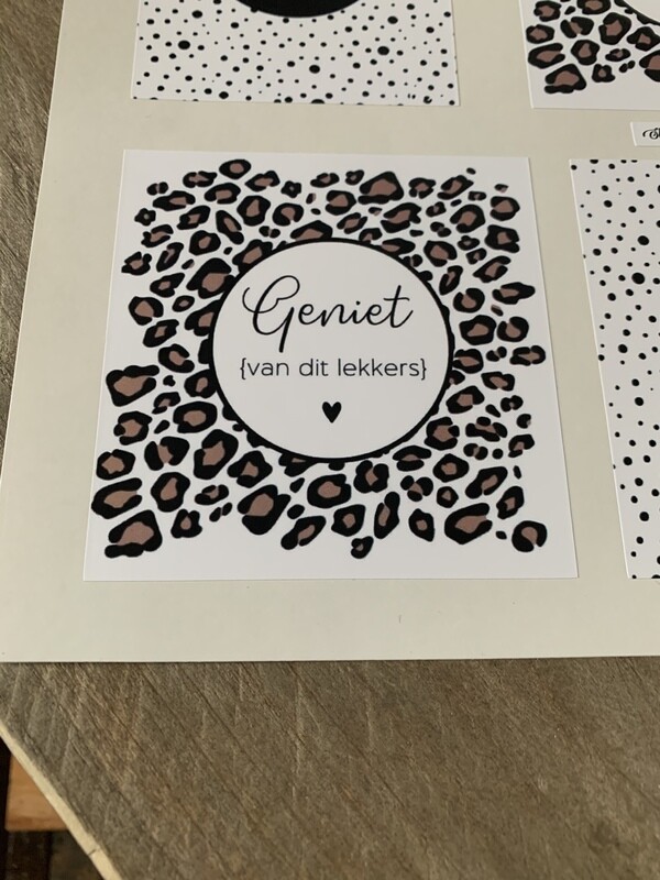 Wijnflessticker Panterprint