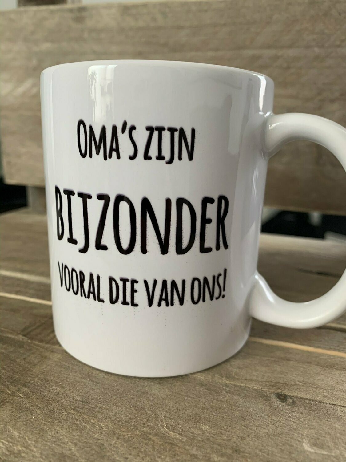 Mok met tekst