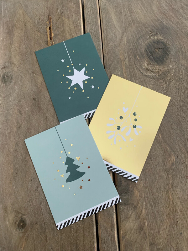 Mini Kerstkaartenset van 3