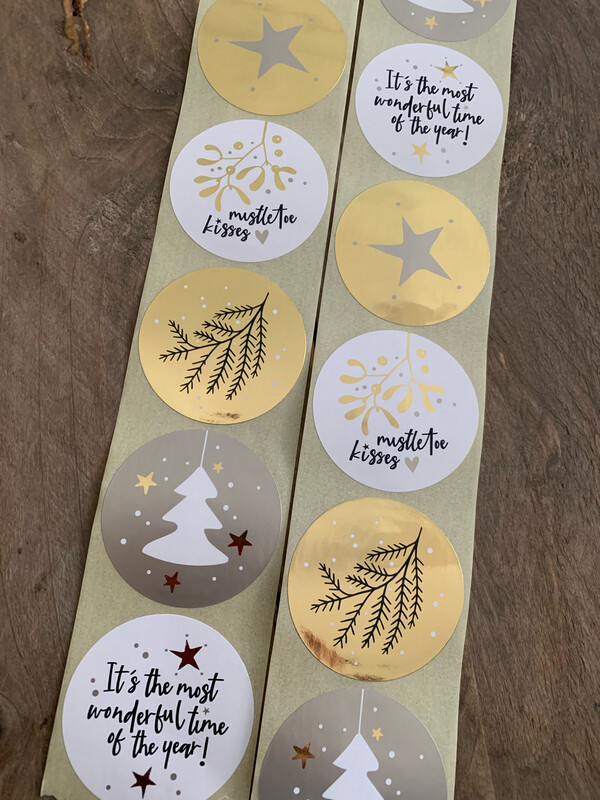 Kerststickers Wonderfull time