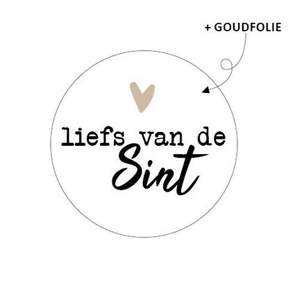 Cadeausticker van Liefs van de Sint