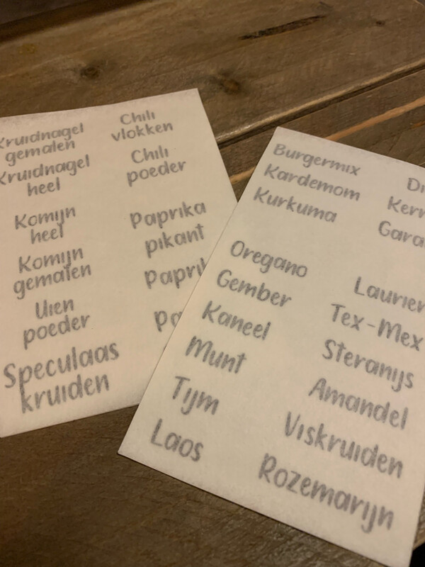 Stickers voor Kruidenpotjes